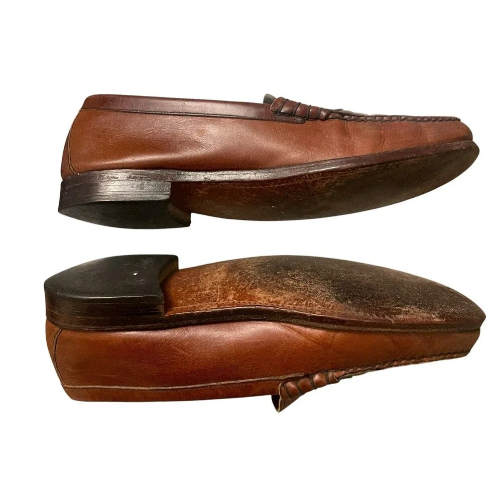 Vintage Bostonian Impressions Brown Leather Penny Loafers Men’s Size 12 USA Made